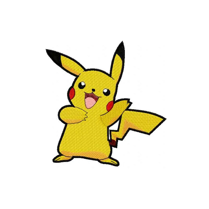 Pikachu 4 embroidery design showcasing a vibrant stitched motif from the Pokemon collection.