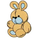 Adorable baby bunny toy embroidery design, showcasing a cute stitched motif for crafting delightful soft toys.