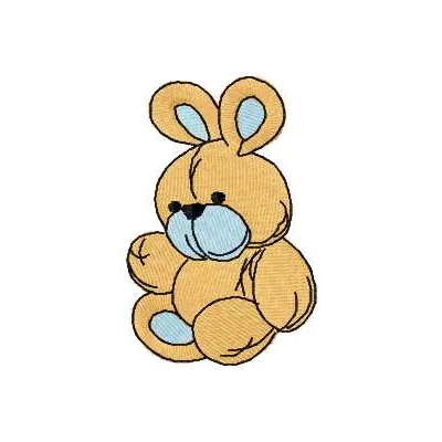 Adorable baby bunny toy embroidery design, showcasing a cute stitched motif for crafting delightful soft toys.