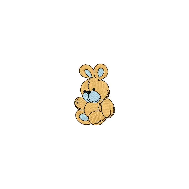 Adorable baby bunny toy embroidery design, showcasing a cute stitched motif for crafting delightful soft toys.