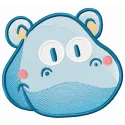 Tiny hippo 3 embroidery design featuring a cute and playful hippo motif, perfect for stitching on baby items.