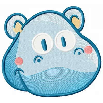 Tiny hippo 3 embroidery design featuring a cute and playful hippo motif, perfect for stitching on baby items.