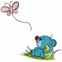 Curious mouse 3 embroidery design featuring a whimsical mouse motif, perfect for stitching on t-shirts or tote bags.