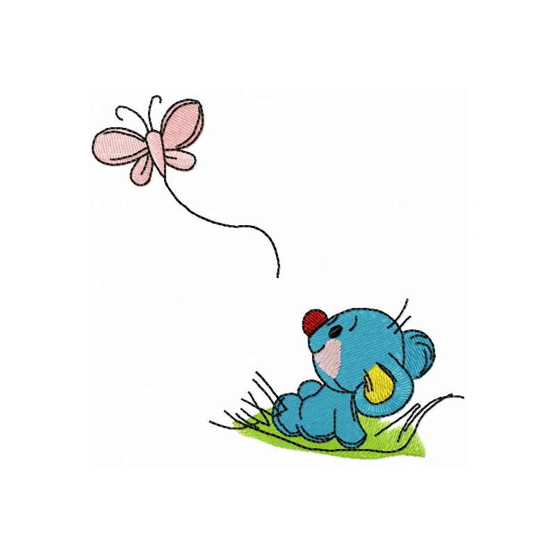 Curious mouse 3 embroidery design featuring a whimsical mouse motif, perfect for stitching on t-shirts or tote bags.