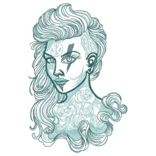 Marine witch 2 embroidery design - Embroidery Design