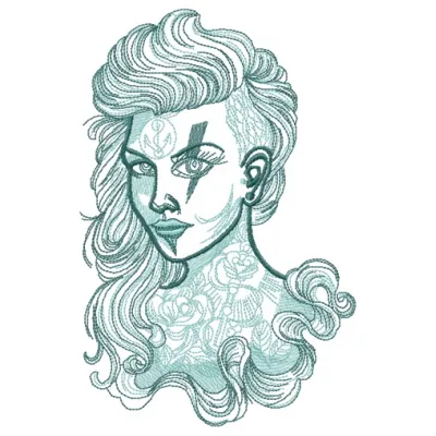 Preview of the Marine Witch 2 embroidery design featuring whimsical motifs for girls and women.