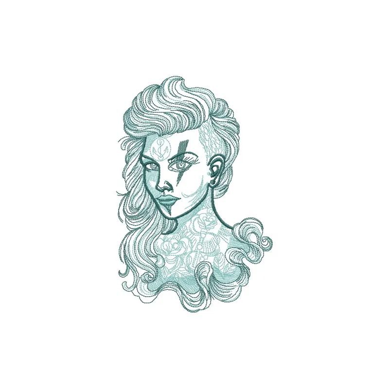Preview of the Marine Witch 2 embroidery design featuring whimsical motifs for girls and women.