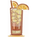Long Island iced tea embroidery design featuring a vibrant cocktail motif, perfect for kitchen decor and cooking projects.
