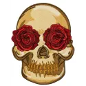 Preview of Spanish skull 2 embroidery design featuring intricate details for stitching on apparel and accessories.