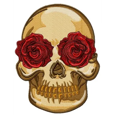 Preview of Spanish skull 2 embroidery design featuring intricate details for stitching on apparel and accessories.