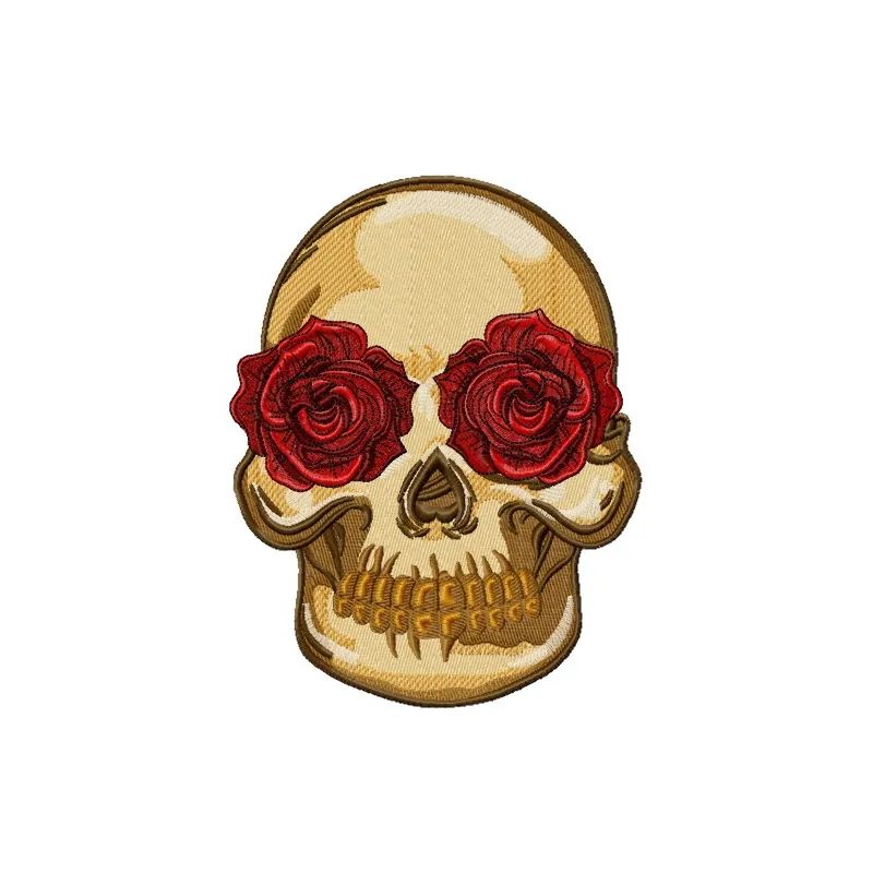 Preview of Spanish skull 2 embroidery design featuring intricate details for stitching on apparel and accessories.