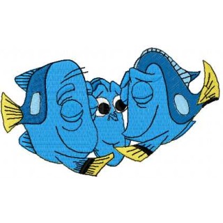 Dory with parents embroidery design - Embroidery Design