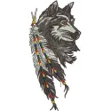 Tribal wolf 2 embroidery design showcasing a detailed wolf motif, ideal for stitching on apparel and home decor.