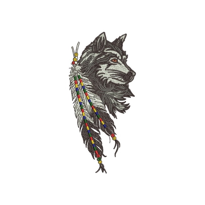 Tribal wolf 2 embroidery design - Embroidery Design