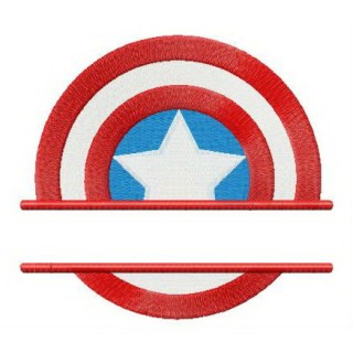 Captain America's shield straignt badge embroidery design - Embroidery Design