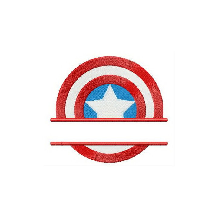 Captain America's shield straignt badge embroidery design - Embroidery Design