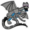 Colorful monster dragon embroidery design inspired by Minecraft, perfect for stitching on hoodies or t-shirts.