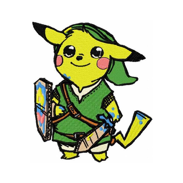 Pikachu warrior embroidery design - Embroidery Design