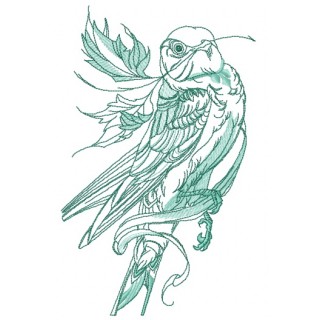 Siberian rubythroat 2 embroidery design - Embroidery Design