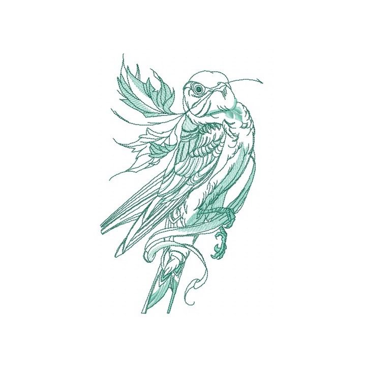 Siberian rubythroat 2 embroidery design - Embroidery Design