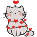 Preview of the Cat Garland of Love embroidery design, featuring charming cat motifs for creative stitching projects.
