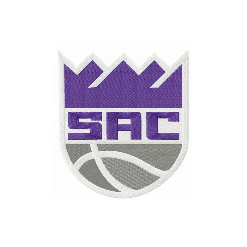 Sacramento Kings alternative logo embroidery design showcasing detailed stitching for basketball enthusiasts.