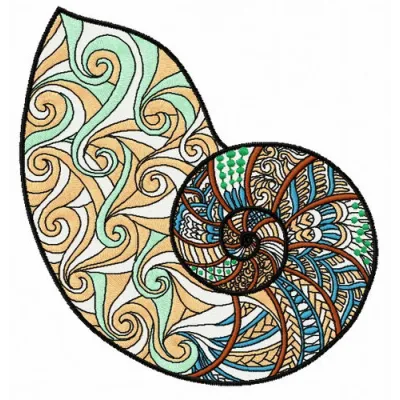 Preview of the Sea Shell 7 embroidery design, featuring intricate nautical motifs suitable for various projects.