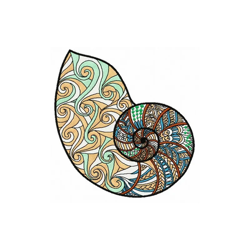 Preview of the Sea Shell 7 embroidery design, featuring intricate nautical motifs suitable for various projects.