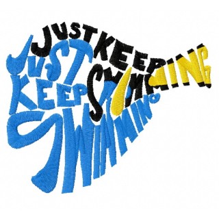 Just keep swimming embroidery design - Embroidery Design