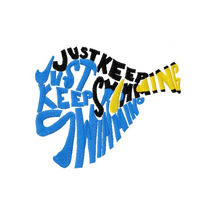 Just keep swimming embroidery design - Embroidery Design