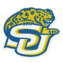 Southern Jaguars logo embroidery design, showcasing intricate stitching for college sports apparel and accessories.