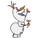 Olaf with flower embroidery design featuring the beloved snowman from Frozen, perfect for whimsical stitching projects.