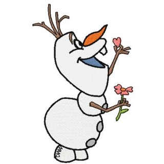Olaf with flower embroidery design - Embroidery Design