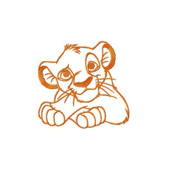 Simba's thoughts embroidery design - Embroidery Design