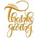 Happy Thanksgiving 2 embroidery design featuring autumn leaves and festive elements, ideal for fall-themed projects.