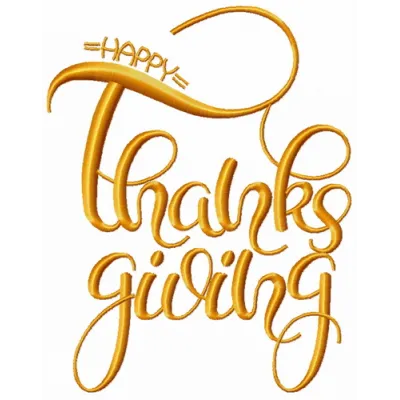 Happy Thanksgiving 2 embroidery design featuring autumn leaves and festive elements, ideal for fall-themed projects.