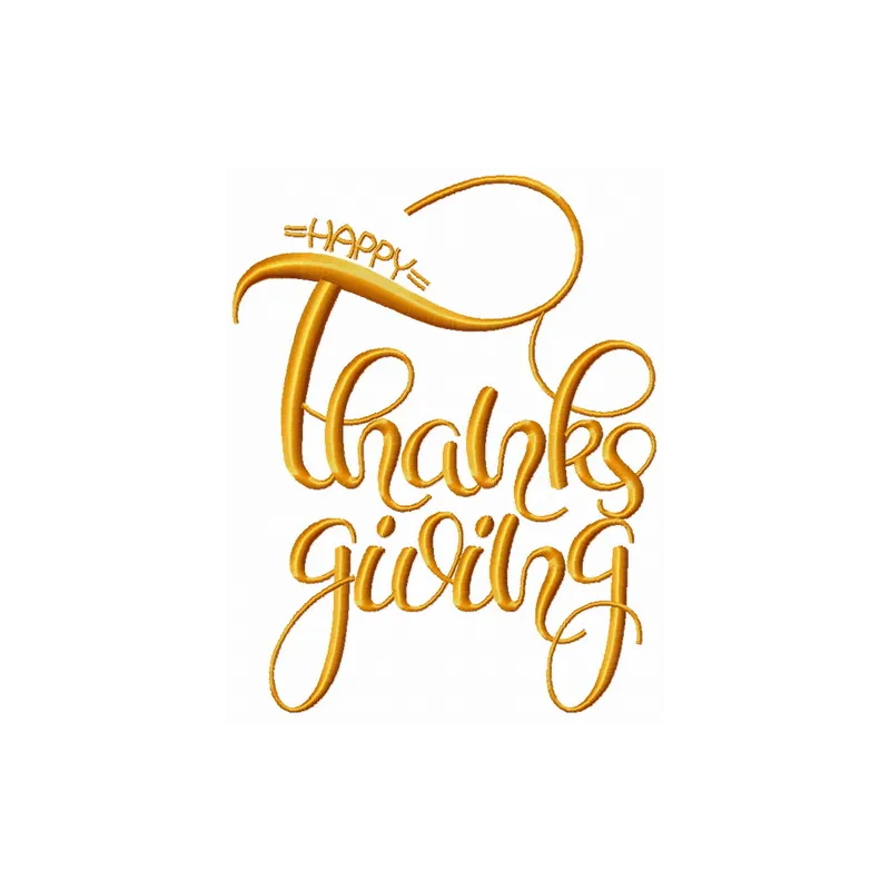 Happy Thanksgiving 2 embroidery design featuring autumn leaves and festive elements, ideal for fall-themed projects.