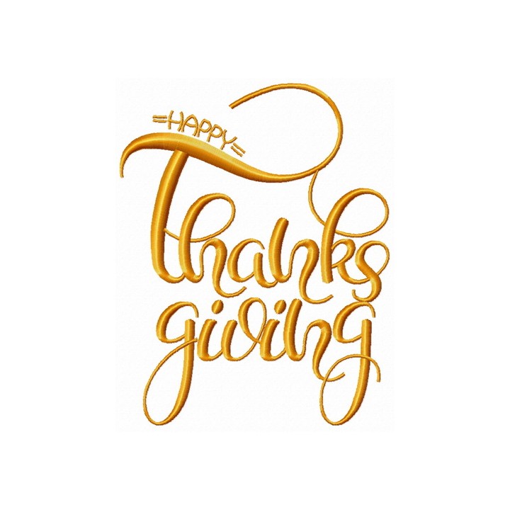 Happy Thanksgiving 2 embroidery design - Embroidery Design
