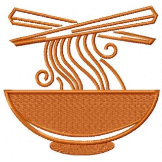 Hot ramen plate embroidery design - Embroidery Design