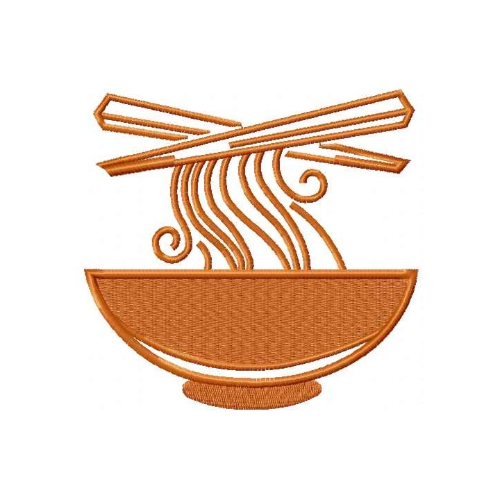 Hot ramen plate embroidery design - Embroidery Design