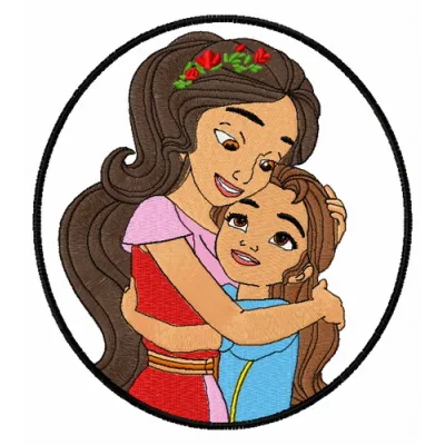 Preview of Princess Elena and Princess Isabel embroidery design for creating charming stitched motifs.