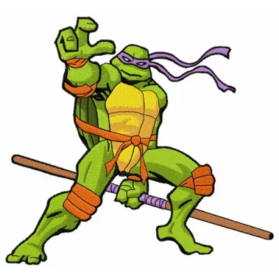 Preview of Donatello 4 embroidery design featuring the Teenage Mutant Ninja Turtles character