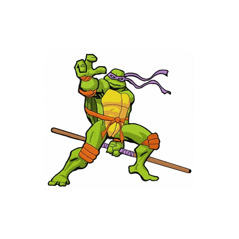 Preview of Donatello 4 embroidery design featuring the Teenage Mutant Ninja Turtles character
