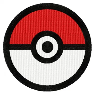 Preview of Pokeball 2 embroidery design featuring a vibrant Pokeball motif for fun stitching projects.