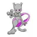 Mewtwo embroidery design showcasing a detailed stitched motif from the Pokemon collection.