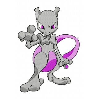 Mewtwo embroidery design - Embroidery Design