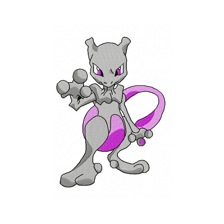 Mewtwo embroidery design - Embroidery Design