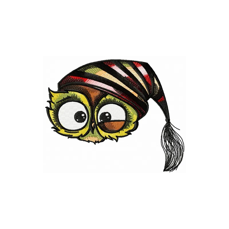 Owl in the morning 6 embroidery design featuring a charming owl perched on a branch, perfect for various stitching projects.