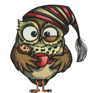 Owl in the morning 2 embroidery design - Embroidery Design