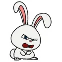 Angry Snowball embroidery design from The Secret Life of Pets, showcasing a whimsical stitched motif.